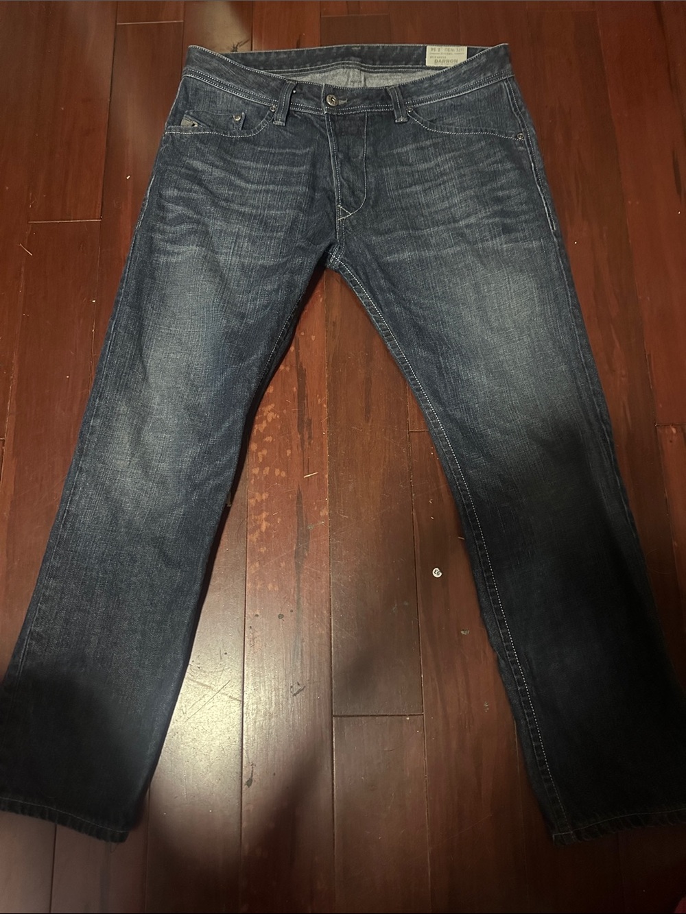 Diesel Darron Slim Tapered Jeans Men’s 32 Wash 08Z31 Dark Wash Hemmed 27